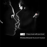 Wireless Stereo Earphones with Magnetic Charging Box - T-88 - Low Angle