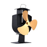 High-temp Metal Heat-powered Stove Fan - 3 Blades - White - Front View