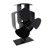 High-temp Metal Heat-powered Stove Fan - 3 Blades - White - Side View