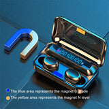 Bluetooth Earphone with Noise Reduction & Breathing Light Hand Strap - White