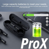 Waterproof Bluetooth Earphones with Noise Reduction and Charging Box - Top-Down View