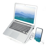 Enhanced Laptop Cooling Stand - Versatile and Efficient - White - Side View