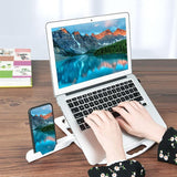Enhanced Laptop Cooling Stand - Versatile and Efficient - White - Low Angle