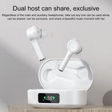Wireless Bluetooth 5.0 Earphone with Digital Display and Noise Reduction - White - Side View