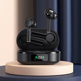 Wireless Bluetooth 5.0 Earphone with Digital Display and Noise Reduction - White - Extra Image