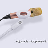 Universal Cell Phone Holder with Selfie Ring Light Microphone Clip & 3-colour Light Adjustment for Studio Recording Live Broadcast Ktv White - 45-Degree Angle