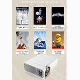 Mini Led Projector 1800 Lumens For Home Theater - Hdmi / Av / Sd / Usb / Vga Support - White Mobile Phone Version - Side View