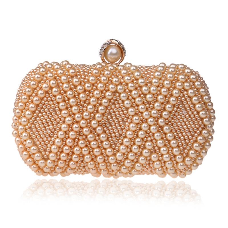 Party Pearl Handbag Women Fashion Crossbody For Banquets & Events - White