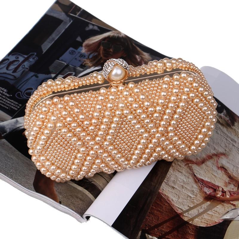 Party Pearl Handbag Women Fashion Crossbody For Banquets & Events - White