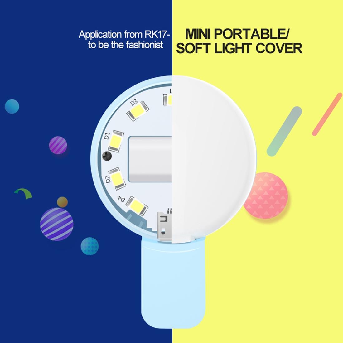 Portable Mini Beauty Light for Smartphones - 3 Brightness Levels 9 Led Warm / White - Iphone Galaxy Huawei Xiaomi Lg Htc - White