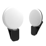 Portable Mini Beauty Light for Smartphones - 3 Brightness Levels 9 Led Warm / White - Iphone Galaxy Huawei Xiaomi Lg Htc - White