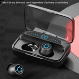 Wireless Bluetooth Earphones with Charging Box - White - Rear View
