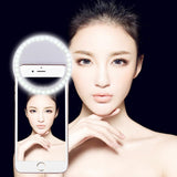Adjustable Clip Beauty Light for Smartphones - Usb Cable - White - Front View