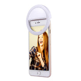 Adjustable Clip Beauty Light for Smartphones - Usb Cable - White - Side View