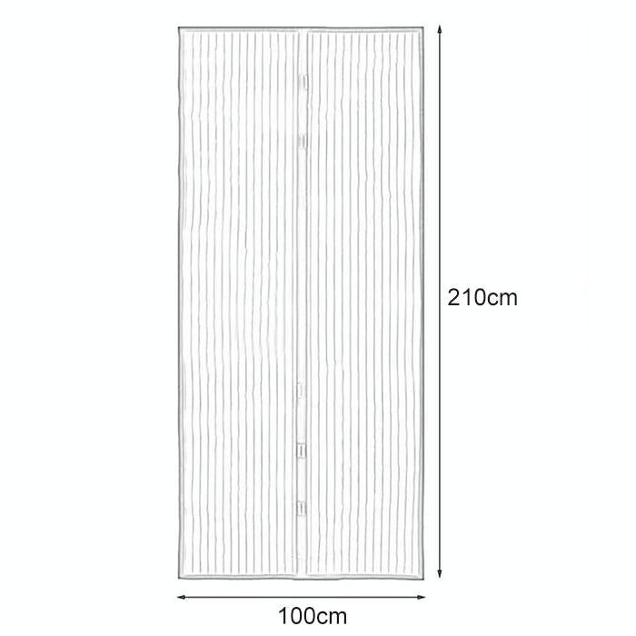 210x100cm Magnetic Mosquito-proof Screen Door Curtain - Magic Mesh - White