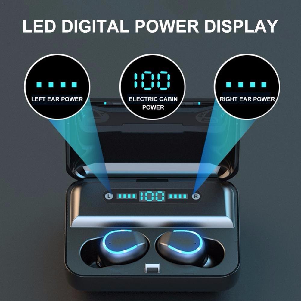 Intelligent Noise Cancelling Bluetooth Earphones with Touch Control and Charging Box - White