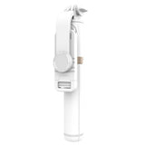 Bluetooth Remote Selfie Stick with Tripod and Phone Holder - White