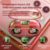 True Wireless Bluetooth 5.0 Earphones with Touch Display and Charging Box - White - 45-Degree Angle