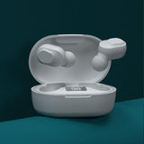 Wireless Bluetooth Earphone with Noise Reduction & Charging Box - Led Display - Side View