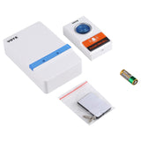 Home Music Remote Control Wireless Doorbell With 38 Polyphony Sounds White - Low Angle