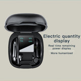 Wireless Bluetooth Earphones with Charging Box and Digital Display - 258 - White - Low Angle