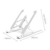 Foldable Laptop Stand for Desktop Cooling and Lifting - White - Front View