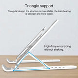 Foldable Laptop Stand for Desktop Cooling and Lifting - White - Side View