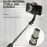 Bluetooth Gimbal Stabilizer with Remote and Tripod - White - Rear View