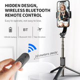 Bluetooth Gimbal Stabilizer with Remote and Tripod - White - Close-Up Angle