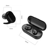 Waterproof Touch Wireless Bluetooth Earphones + Charging Box - White - Top-Down View