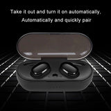 Waterproof Touch Wireless Bluetooth Earphones + Charging Box - White - 45-Degree Angle