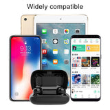 Waterproof Touch Wireless Bluetooth Earphones + Charging Box - White