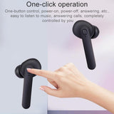Waterproof Bluetooth Earphones with Magnetic Charging Box - 5.0 - White - Rear View