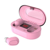 Wireless Bluetooth 5.0 Earphones with 9d Sound & Charging Box - White - Side View