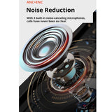 Wireless Bluetooth 5.2 Earphones with Anc & Enc Noise Reduction - White - Rear View