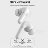 Wireless Bluetooth 5.2 Earphones with Anc & Enc Noise Reduction - White - Close-Up Angle