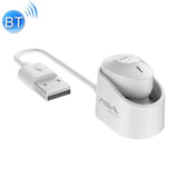 Wireless Bluetooth Earphone with Charging Box - Single - White - Front View