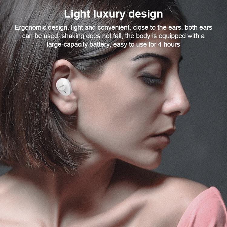 Wireless Bluetooth Earphone with Charging Box - Single - White