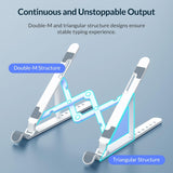 Portable Laptop Stand - Foldable - White - 45-Degree Angle