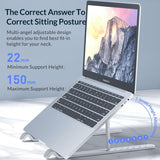 Portable Laptop Stand - Foldable - White - Rear View