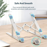 Portable Laptop Stand - Foldable - White - Close-Up Angle