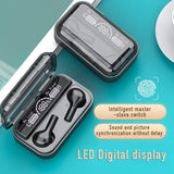 Touch Bluetooth Earphones with Noise Cancellation and Charging Box - White - Top-Down View