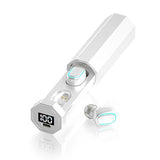 True Wireless Bluetooth Earphones with Digital Display and Charging Box - White