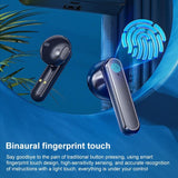 Wireless Bluetooth Earphones with Charging Case - V9 Mirror Noodle - White - Rear View