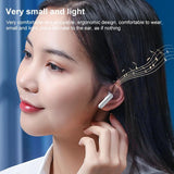 Wireless Bluetooth Earphones with Charging Case - V9 Mirror Noodle - White - Low Angle