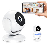 Portable Mini 4K Hd Camera With Night Vision For Home Security - White - Front View