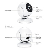 Portable Mini 4K Hd Camera With Night Vision For Home Security - White - 45-Degree Angle