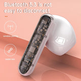 Wireless Hifi Stereo Earphones with Charging Case and Make-up Mirror - White - Low Angle