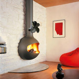 4-blade Heat Powered Fireplace Stove Fan - Aluminum - White