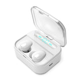 Wireless Stereo Bluetooth Headset with Charging Case and Digital Display - X7 Tws V5.0 - White - Front View